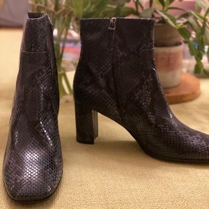 Barney’s Real Snake Skin booties, sz10, new in box